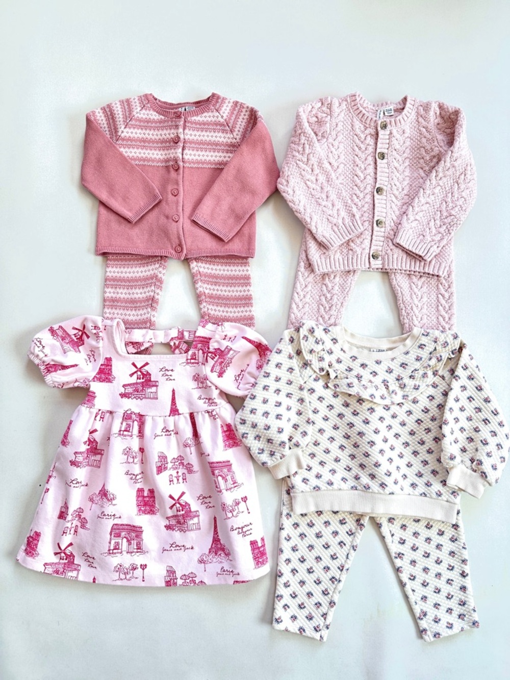 JANIE AND JACK BABY GIRL 7 pc BUNDLE 18-24mo 1 DRESS 3 SWEATER SETS NO FLAWS